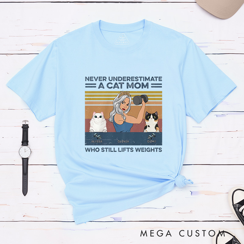 Personalized Funny Gym T-Shirt with I Like Lifting And My Cats for Fitness Enthusiasts Bodybuilders and Gym Lovers