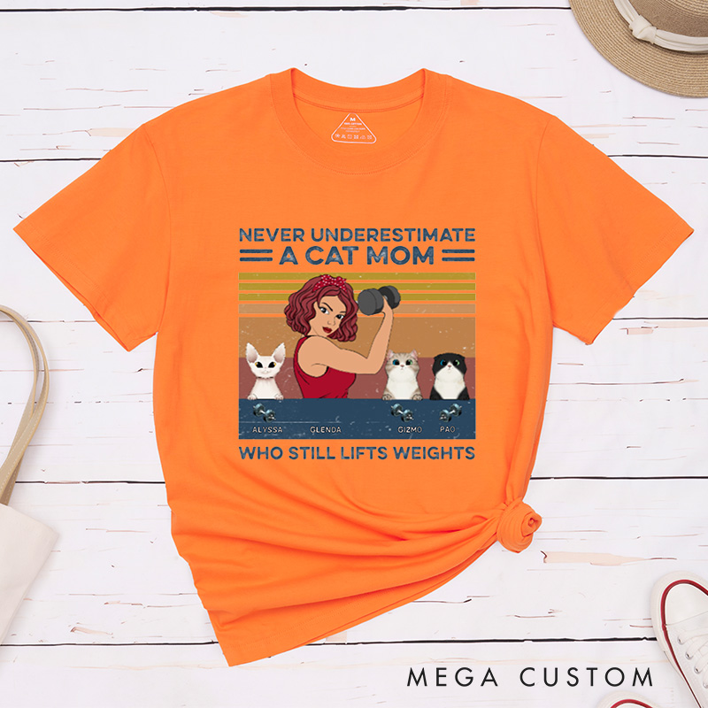 Personalized Funny Gym T-Shirt with I Like Lifting And My Cats for Fitness Enthusiasts Bodybuilders and Gym Lovers