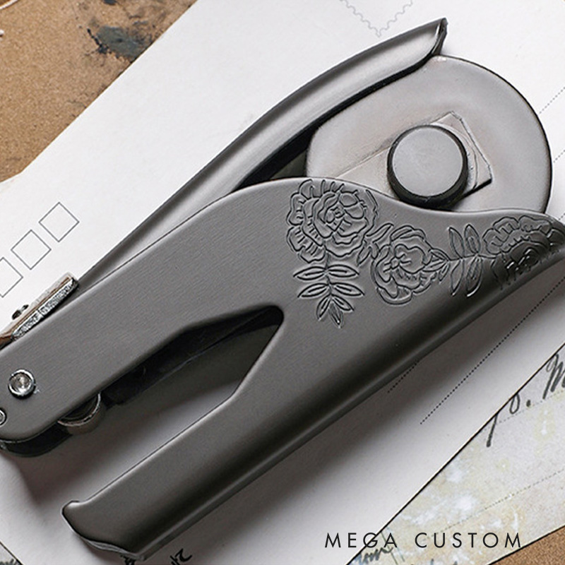 Personalized Religion Faith Luke 1:37 Book Embosser Hand Held Embosser Embossing Stamp with Name Inspirational Gift for Bookworm Christian