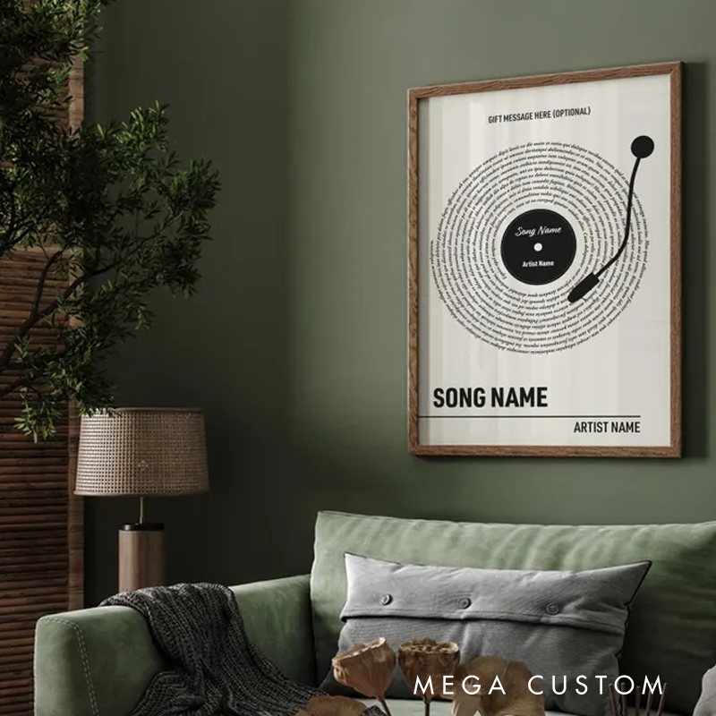 Personalized Vinyl Lyrics Print Without Frame Custom Music Poster Customizable Music Gift