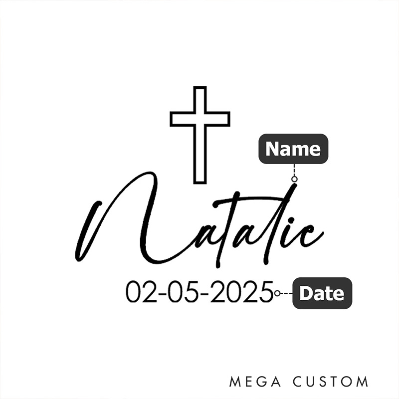 Personalized Cross Artistic Name PU Leather A5 Notebook Cover with Compartments Birthday Gift for Artist Christian