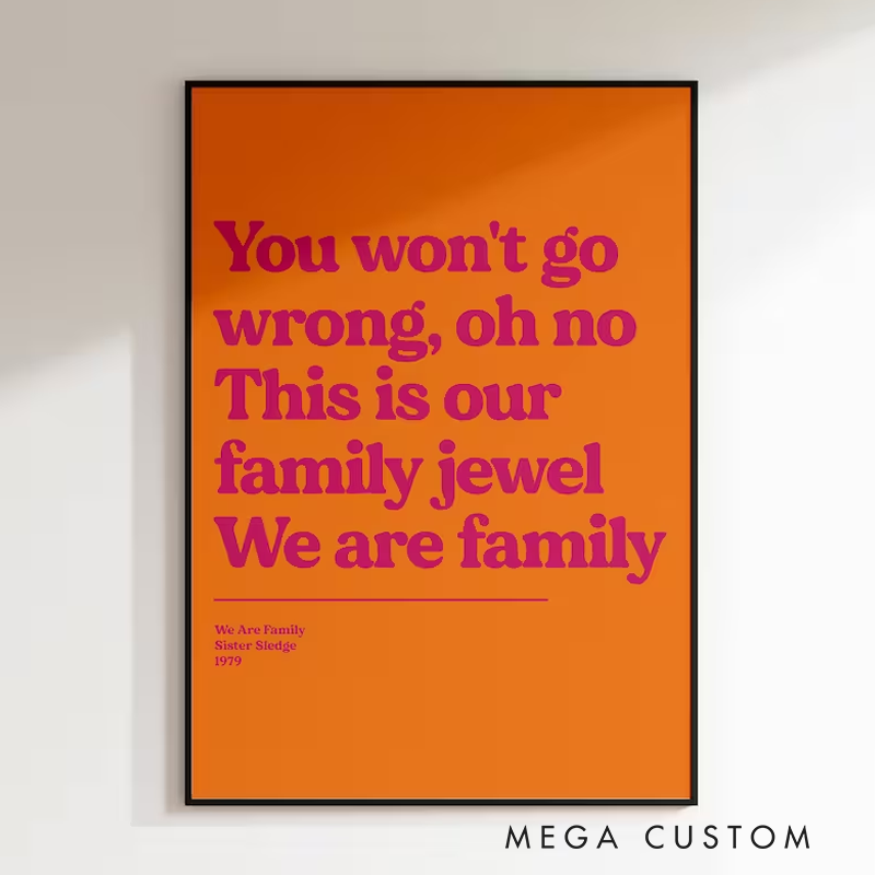 Personalized Song Lyric Print Without Frame Music Poster Wall Art Typographic