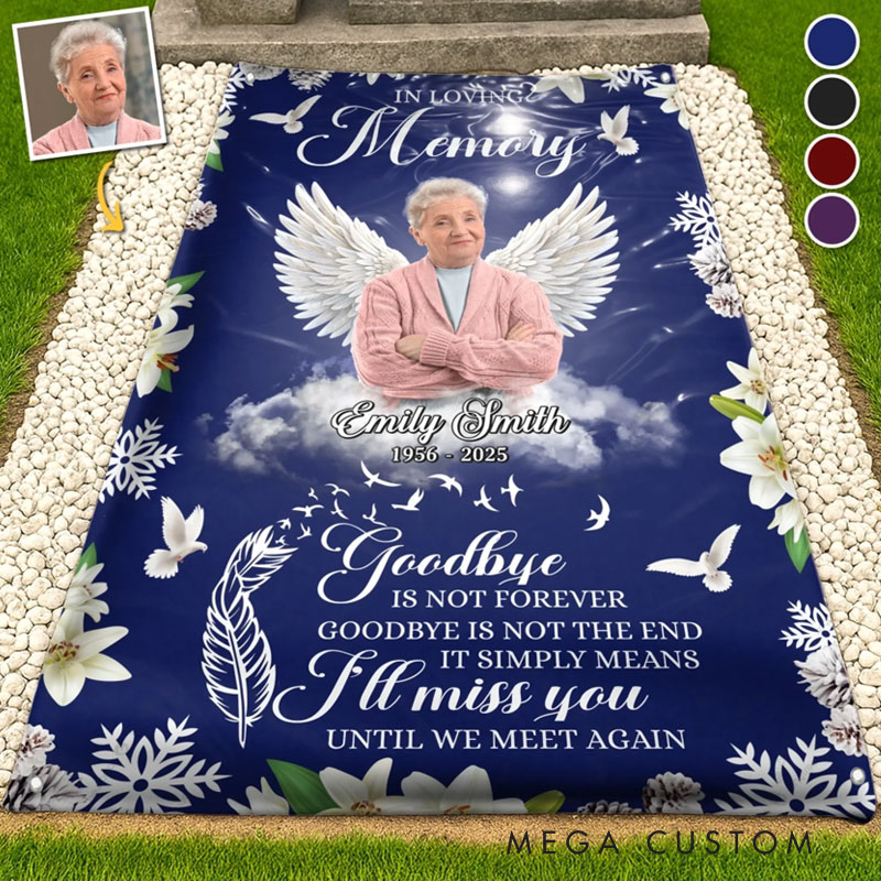 Personalized Photo Memorial Grave Blanket We Hold You In Love Sympathy Gift Memorial Blanket Custom Flannel Blanket