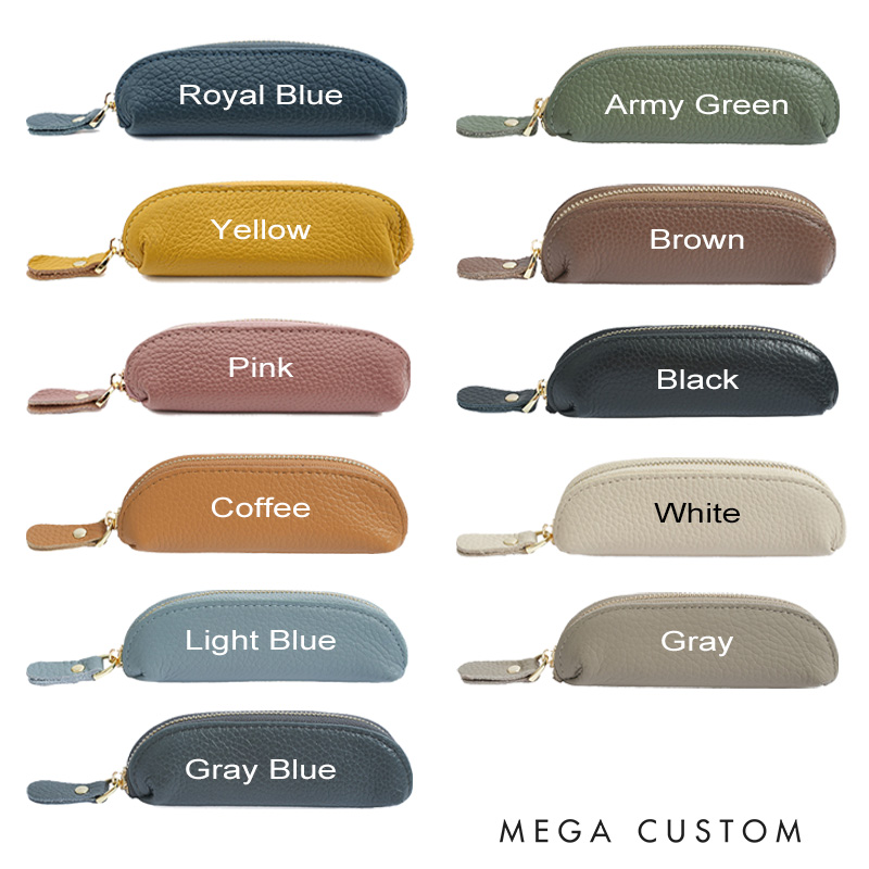 Personalized Cross Multicolor Mini PU Leather Coin Purse Rosary Bag with Name Birthday Religious Baptism Gift for Christians Catholic