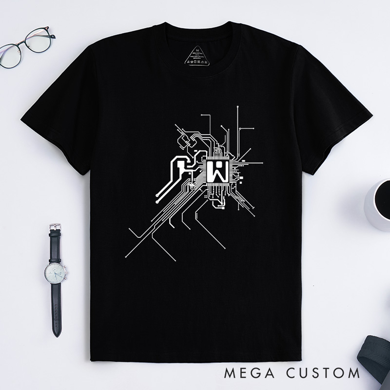 Personalized Circuit Geek at Heart T-Shirt It Programmer Engineer Technology Lover Shirt Gift for Nerd Geek