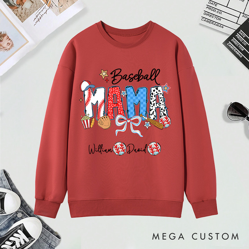 Personalized Baseball Sweatshirt with Custom Name and Design for Mom Nana and More