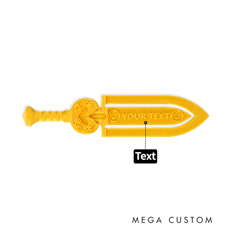 Personalized 3D Sword Text Bookmark Reading Supply Birthday Gift for Book Lovers Fantasy Fans