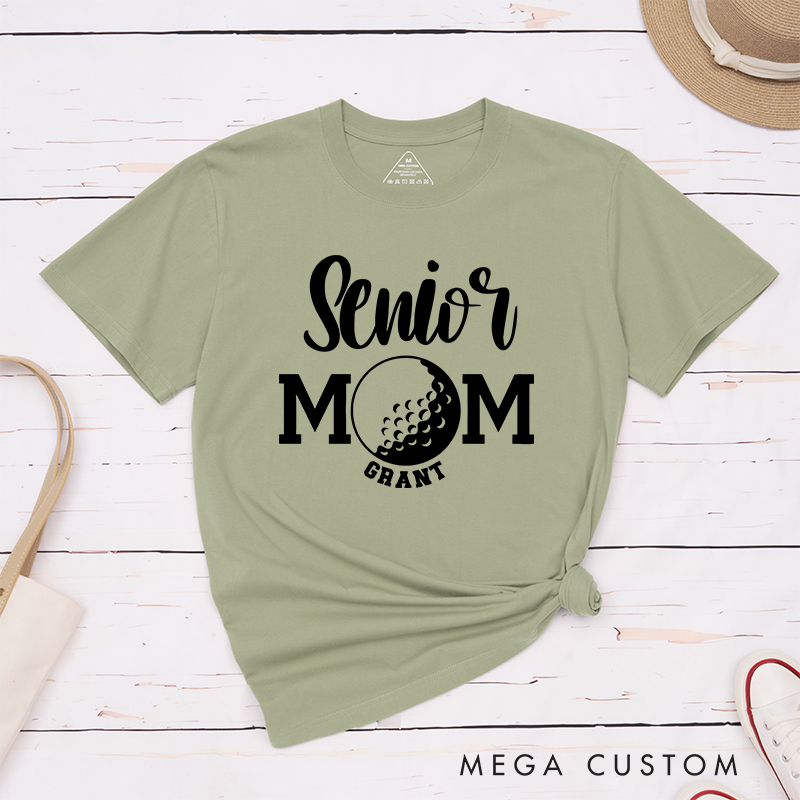 Personalized Golf Mom T-Shirt Custom Name Gift for Mothers Women Golfers