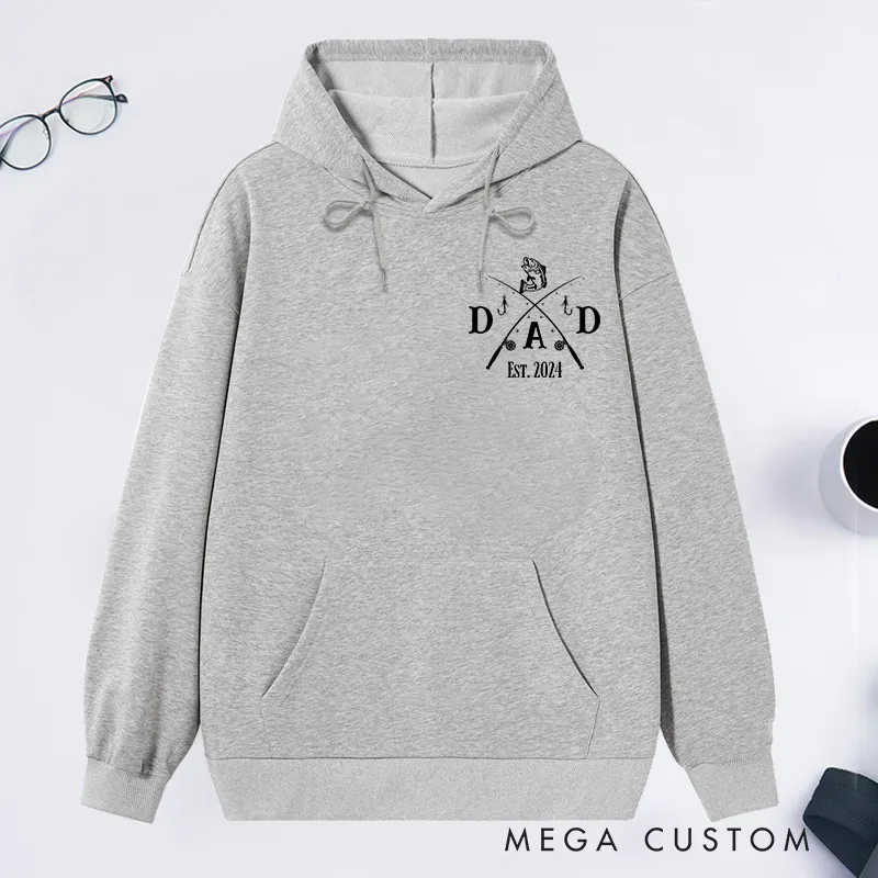 Personalized Fishing Hoodie for Dad Bass Fishing Dad Gift Fathers Day Gift Dad Fisherman Gift Dad Birthday Gift Papa Grandpa Gift Perfect Gift for Fishing Lover