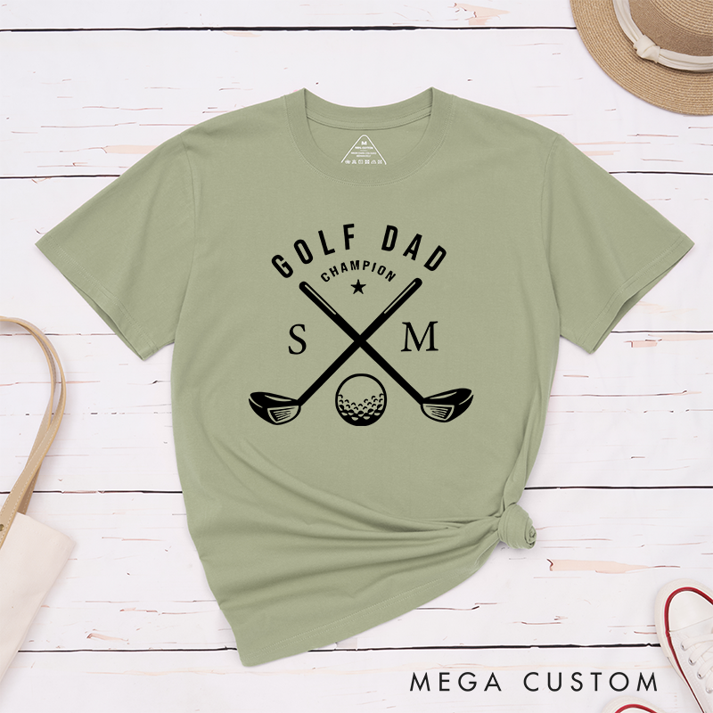 Personalized Golf Dad T-Shirt with Custom Name Unique Gift for Golf Loving Fathers Comfortable Custom Printed Shirt for Men