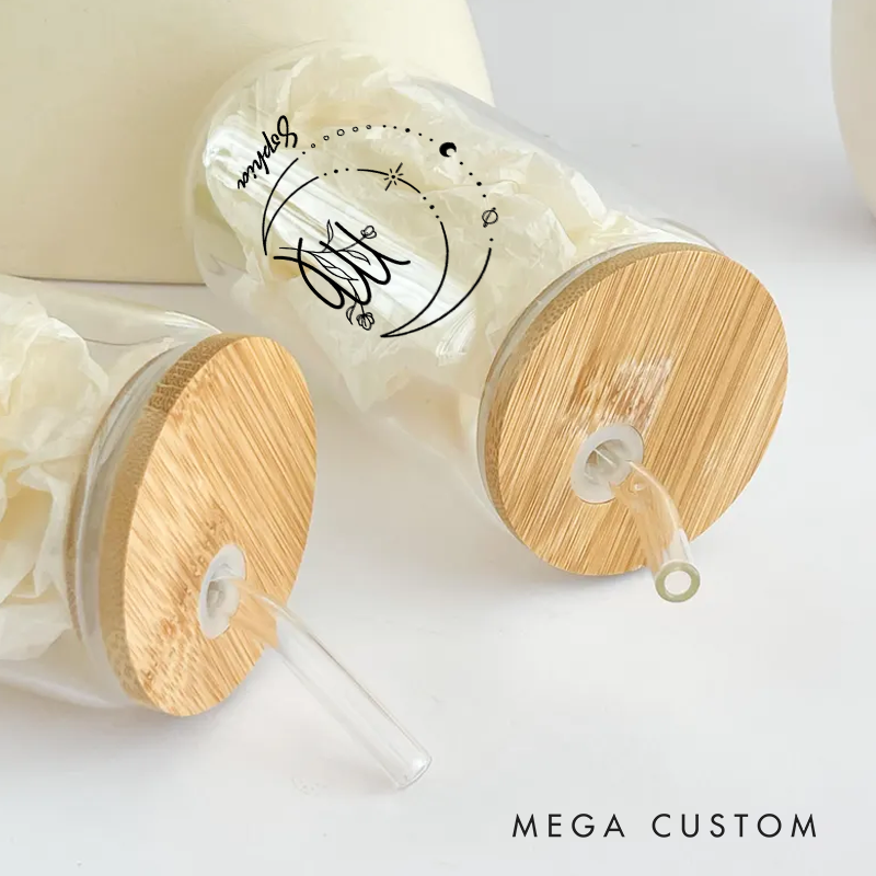 Personalized Water Glasses Tumbler With Zodiac Signs Custom Coffee Cup Custom Water Glasses Tumbler With Name Birthday Gift