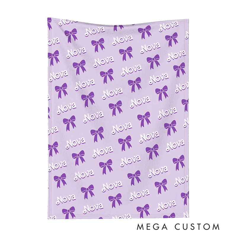 Personalized Soft Pink Doll Inspired Fashion Blanket Flannel Blanket Movie Blanket with Name for Film Fan