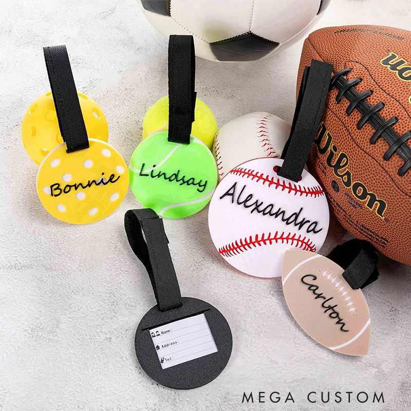 Personalized 3D Printed Softball Basketball Sports Luggage Bag Tag with Name 