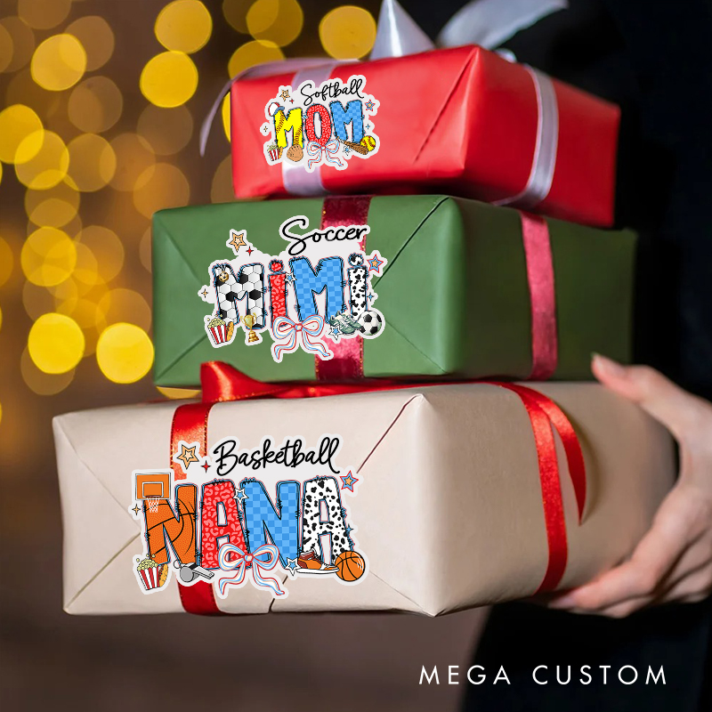 Personalized Sporty Gift Stickers with Custom Name and Title