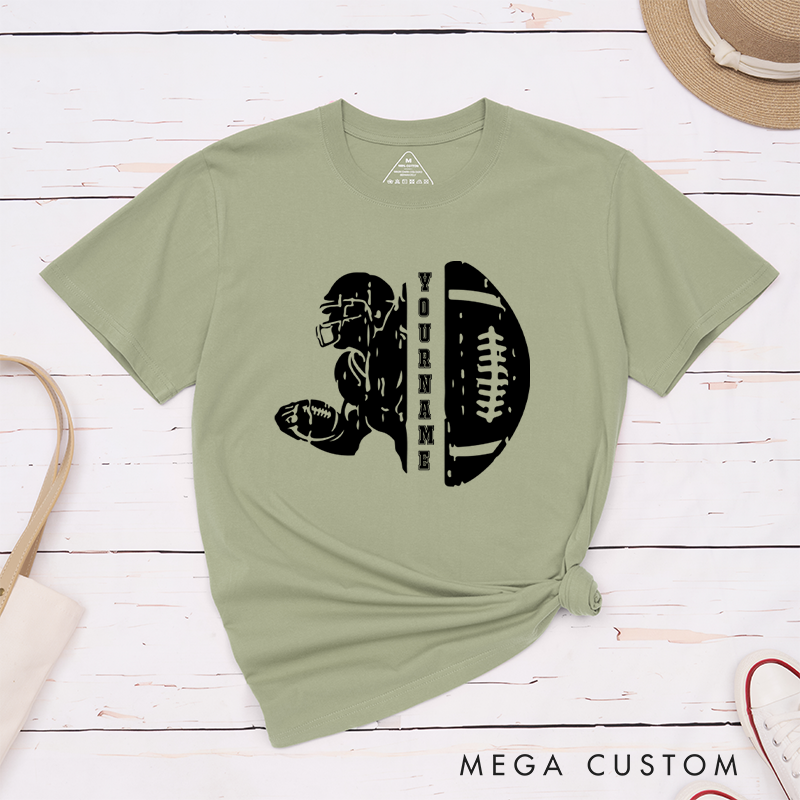 Personalized American Football T-Shirts Featuring Custom Name for Fans