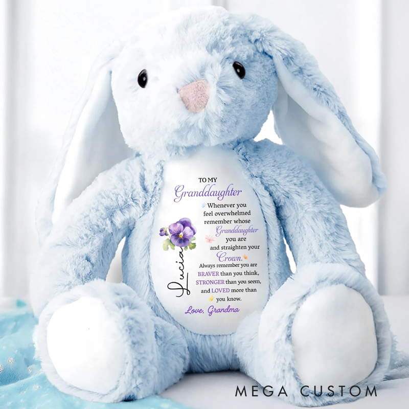 Personalized To My Granddaughter Whenever You Feel Overwhelmed Personalized Stuffed Bunny