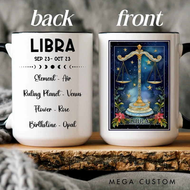 Personalized Tarot Zodiac Birthday Mug Astrology Zodiac Mug Tarot Zodiac Coffee Mug Birthday Mug for Astrology Lover