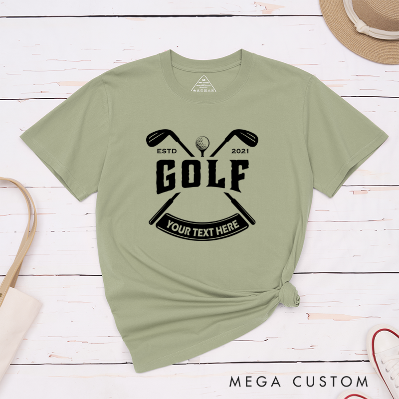 Personalized Golf T-Shirt with Custom Year and Text Unique Gift for Golf Lovers Customizable Golf Shirt for Men and Women
