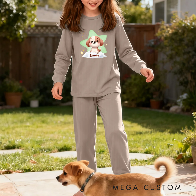 Personalized Animal Design Children's Pajamas with Name House Suit Birthday Gift for Boys and Girls