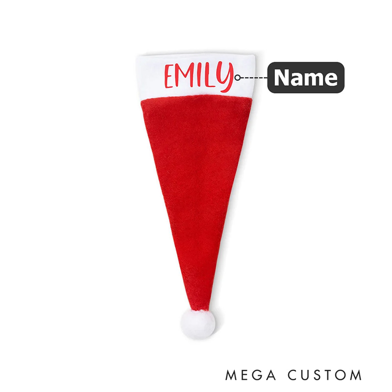 Personalized Santa Hat Table Cutlery Holder Name Place Setting Christmas Dinner Decor Party Supplies Favors for Family Friend