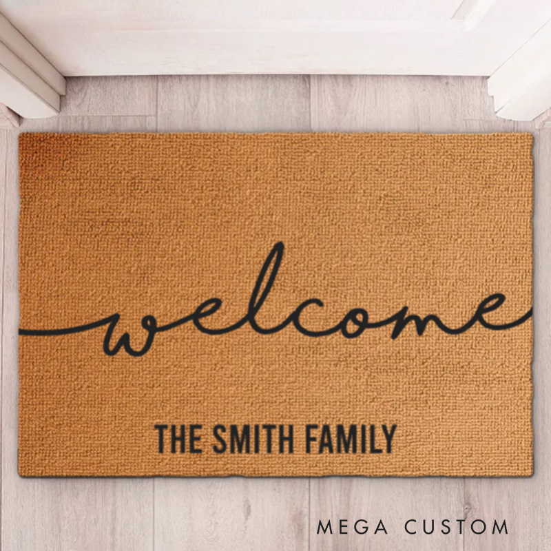 Personalized Welcome To Our Family Family Personalized Custom Decorative Mat Gift For Family Members New Home Housewarming Gift