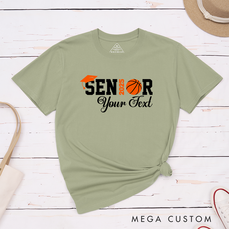 Personalized Basketball T-shirt for Senior 2025 – Celebrate Graduation with Custom Text and Style