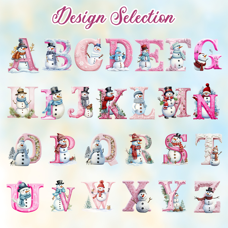 Personalized Snowman Christmas Gift Bag Custom Initial & Name Holiday Sack