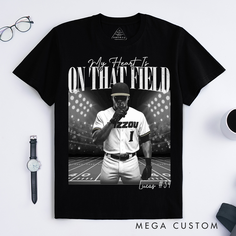 Personalized "I’ll Always Be Your Fan" Baseball T-Shirt with Custom Photo and Name 