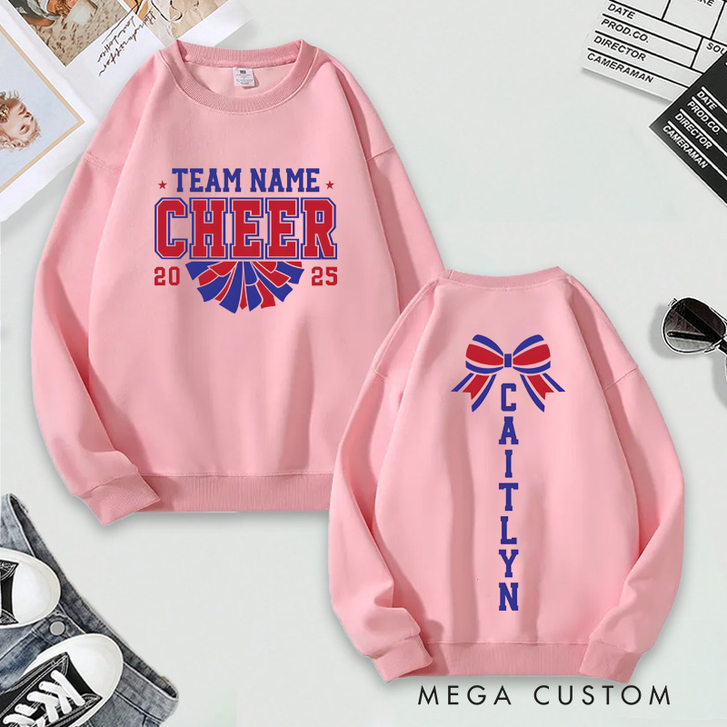 Personalized Cheerleading Sweatshirt Custom Team Name, Year, and Name Design