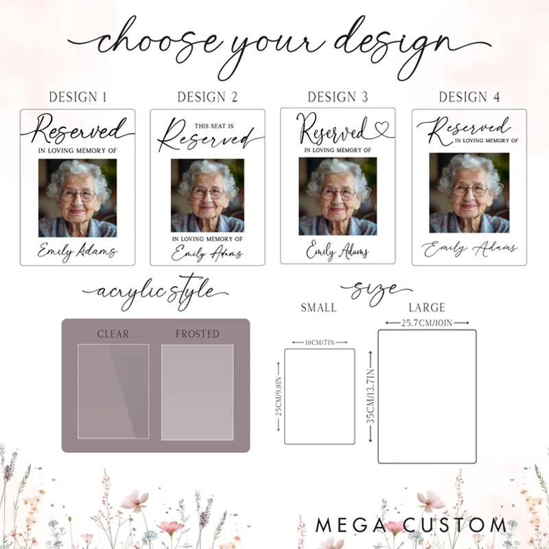 Personalized Reserved Memorial Sign Memorial Plaque In Loving Memory Wedding Decor Sympathy Gift Memorial Acrylic Wedding Sign