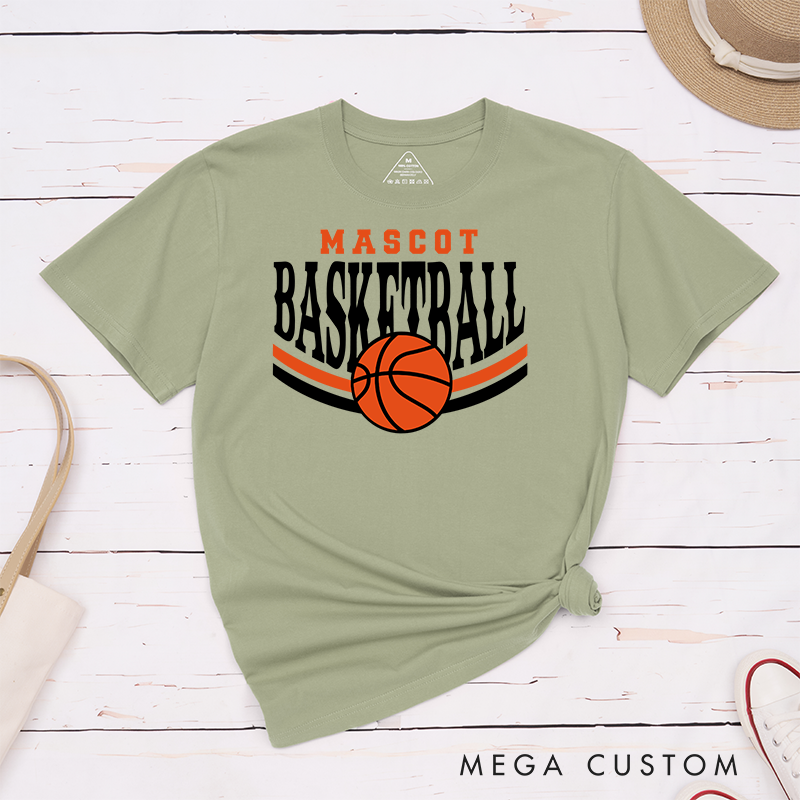 Personalized Basketball T-Shirt with Custom Name and Bold Ball Graphic