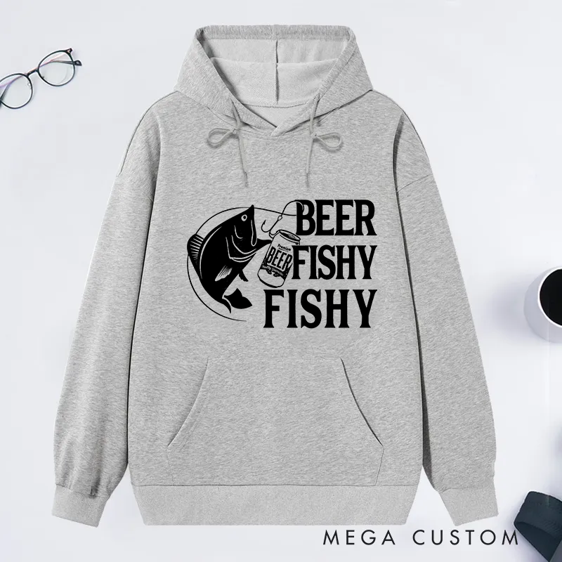 Personalized Funny Fishing Hoodie Mens Beer Fishing Hoodie Joke Fishing Gifts Punny Gag Meme Fisherman Loose Fit Hoodie Perfect Gift for Beer and Fishing Lovers