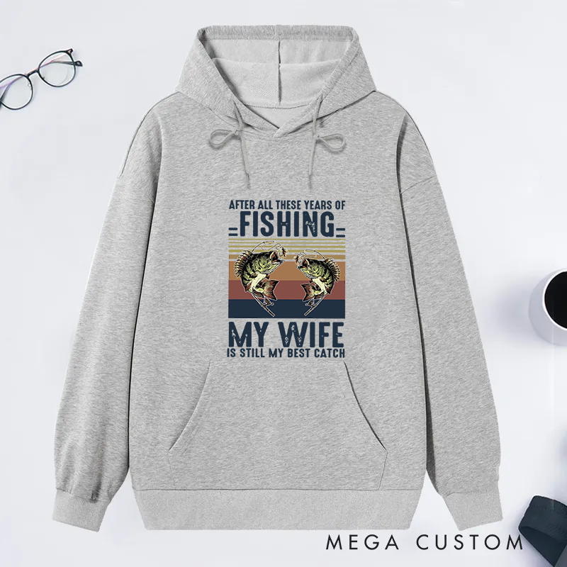 Personalized Funny Fishing Hoodie Valentine's Day Hoodie Anniversary Gift Romantic Gift for Fishing Lovers Comfortable and Stylish for Outdoor or Casual Wear