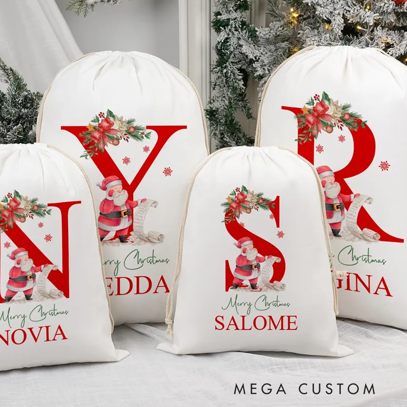 Personalised Motocross Christmas Sack - Dirt Bike Festive Santa Gift Bag for Kids
