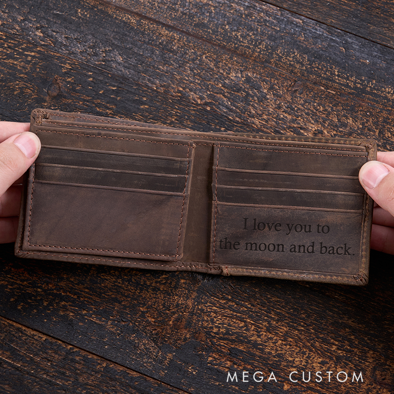 Personalized Firefighter Leather Wallet Engraved Wallet Crazy Horse Wallet Birthday Gift for Him Groomsman Gift Boyfriend Gift Dad Gift Husband Gift