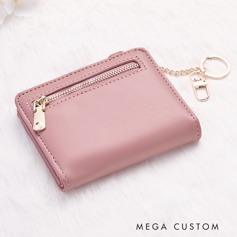 Personalized Leather Wallet for Girl Birth Flower Wallet for Her Purse Wallet Coin Pocket Wallet Cute wallet Unique Gift for Her Birthday Gifts