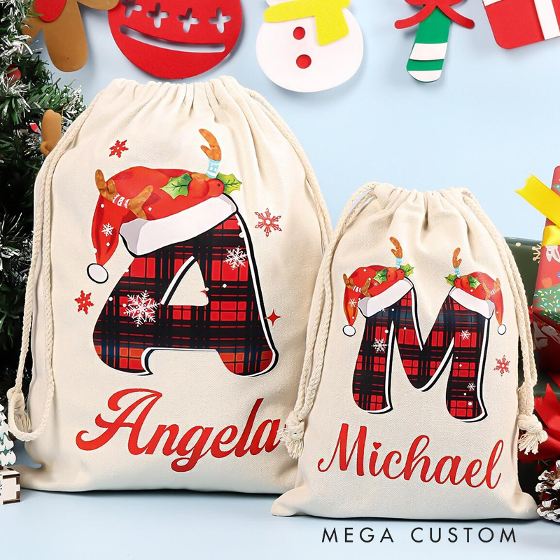 Personalised Christmas Bag For Presents Santa Sack For Kids Custom Stocking Bags Accepting Logo Custom