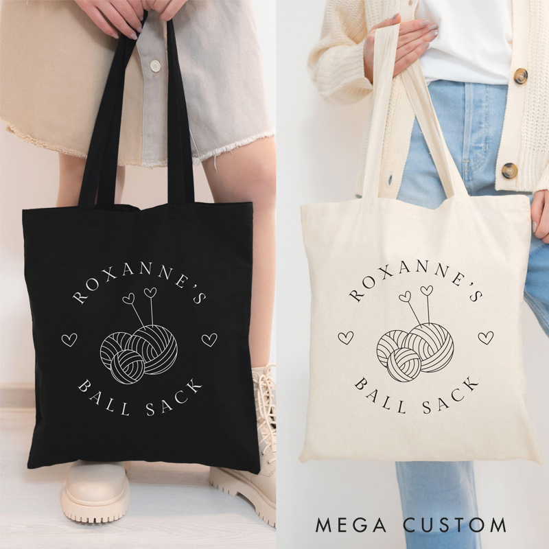 Personalized Knitting Tote Bag Gift For Crocheter Custom Tote Bag Yarn Tote Bag Funny Craft Quote Bag Yarn Lover Gift Knitter Tote Bag