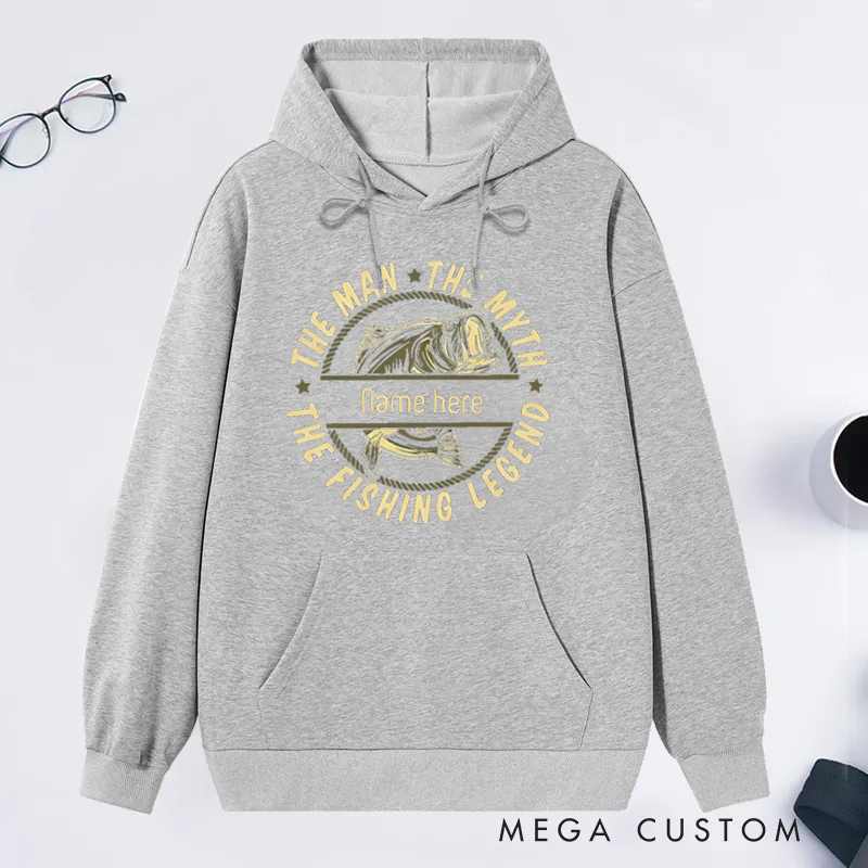 Personalized Fishing Hoodie The Fishing Legend Design Soft and Warm Sweatshirt for Fishing Enthusiasts Great Gift Idea