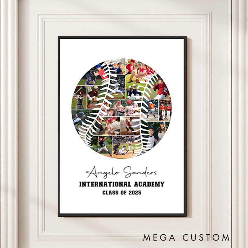 [Copy]Personalized Baseball Caricature from Photo Wall Art Poster Without Frame Funny Hand Drawn Style Art Gift for Baseball Fans and Athletes 