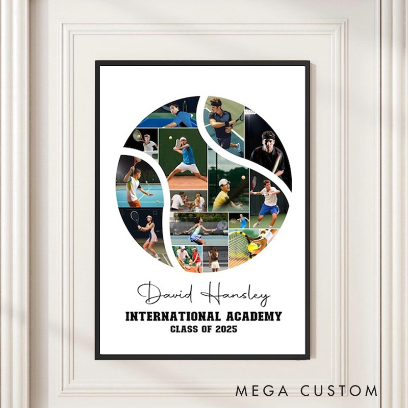 Personalized tennis Caricature from Photo Wall Art Poster Without Frame Funny Hand Drawn Style Art Gift for Baseball Fans and Athletes 