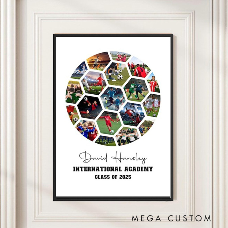 Personalized soccer Caricature from Photo Wall Art Poster Without Frame Funny Hand Drawn Style Art Gift for Baseball Fans and Athletes 