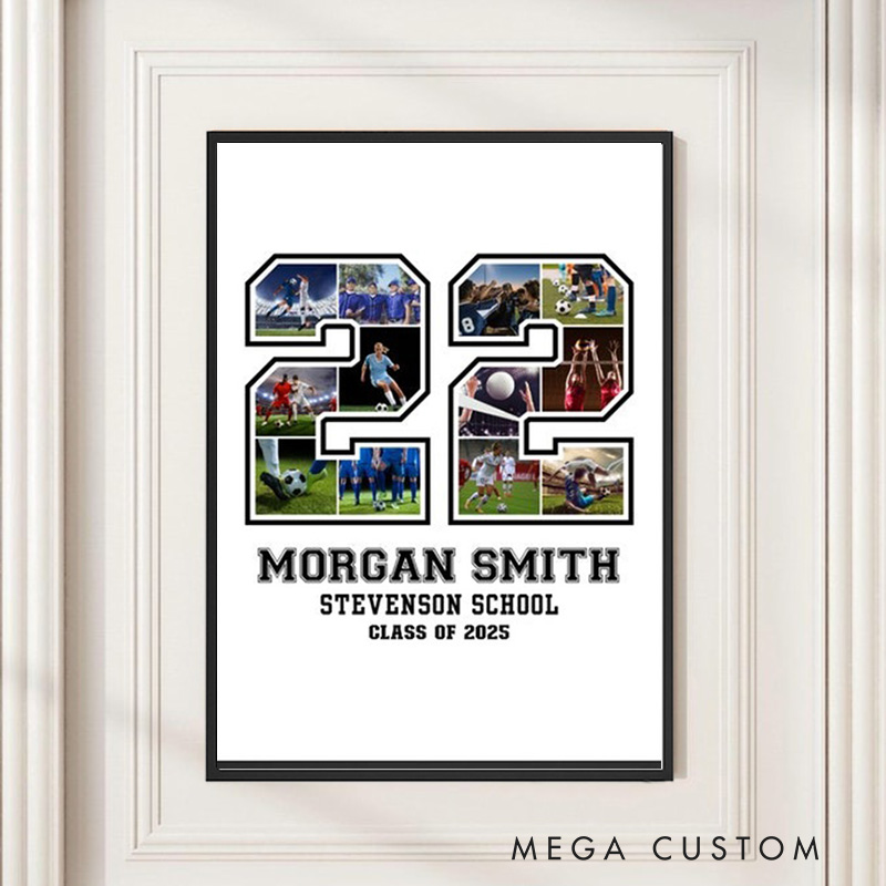 Personalized number Caricature from Photo Wall Art Poster Without Frame Funny Hand Drawn Style Art Gift for Baseball Fans and Athletes 