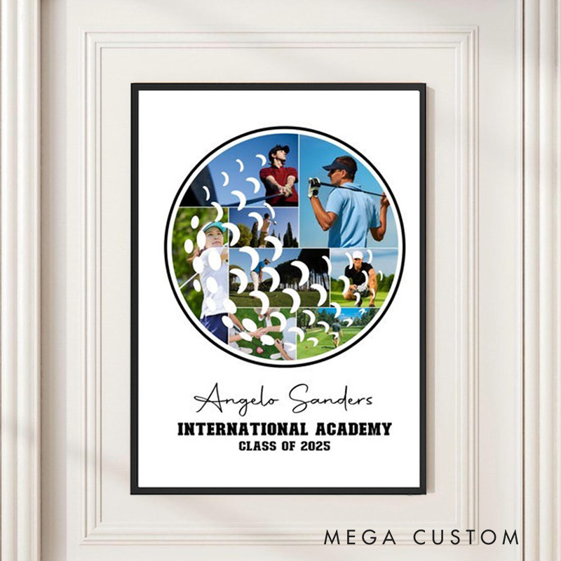 Personalized Golf Caricature from Photo Wall Art Poster Without Frame Funny Hand Drawn Style Art Gift for Baseball Fans and Athletes 