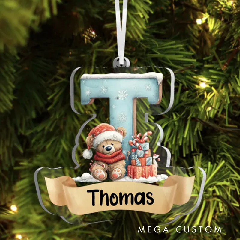 Personalized Letter Name Ornament Monogram Ornament 2025 Ornament Custom Initial Ornament Christmas Gift Family Ornament Keepsake