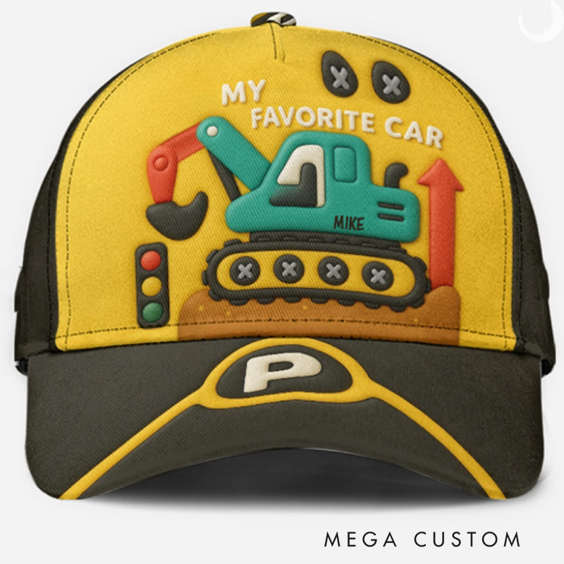 Personalized Cute Excavator Kid Classic Cap Children's Gift Birthday Gift Party Gifts