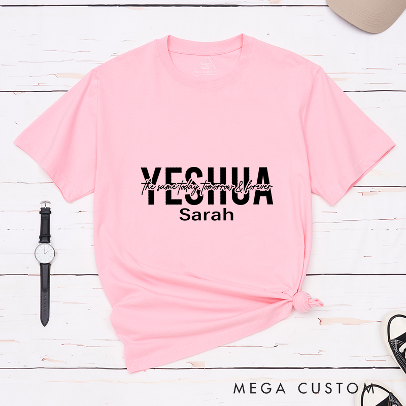 Personalized Yeshua Cotton Bible Verse Classic T-Shirt with Custom Name Christians Gift Birthday Gift Christian Apparel Gift for Jesus Lover 