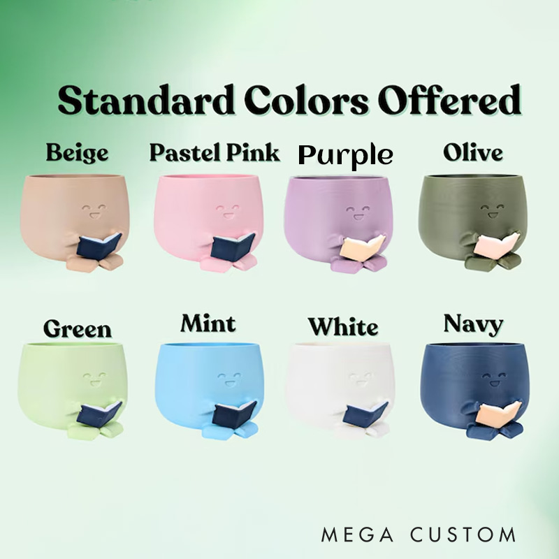 Personalized Book Reader Planter Pots Indoor Plant Pot Reading Flower Vase Bookworm Planter No Drip Christmas Gift for Book Lover Reader