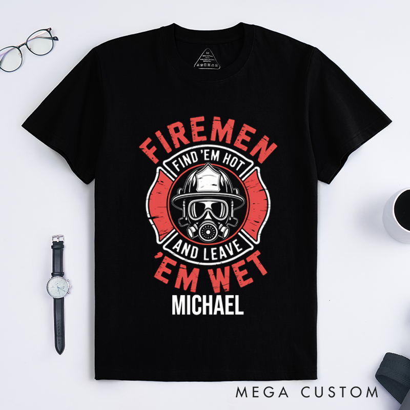 Personalized Firefighter T-Shirts Custom Firefighter Design T-Shirt Firefighter Dad Gift