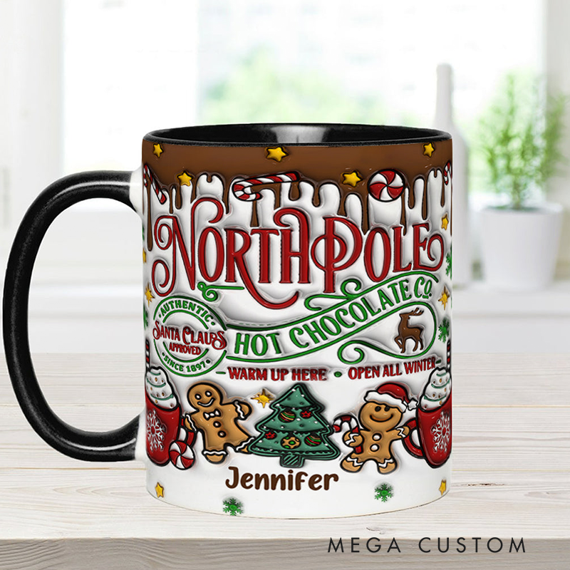 Personalized Northpole Hot Chocolate Custom Christmas Accent Mug